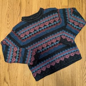 Vintage Cropped Sweater Deep Winter Colors